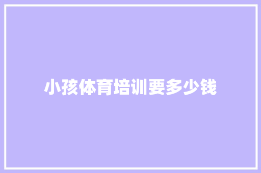 小孩体育培训要多少钱 计算机论文