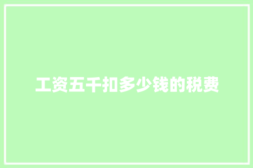 工资五千扣多少钱的税费 简历资料