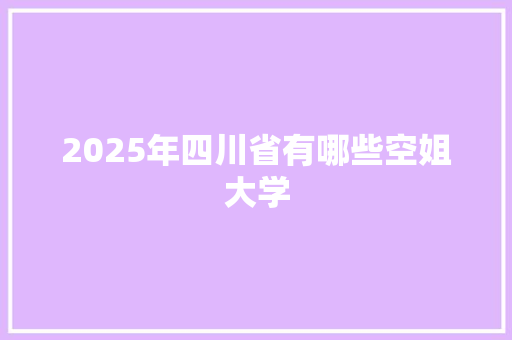 2025年四川省有哪些空姐大学 社会论文