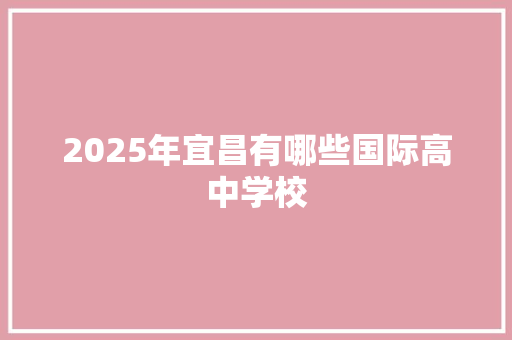 2025年宜昌有哪些国际高中学校 面试技巧