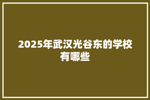 2025年武汉光谷东的学校有哪些 面试技巧
