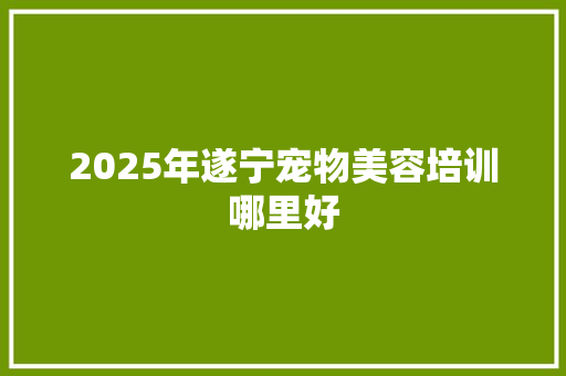 2025年遂宁宠物美容培训哪里好 策划方案