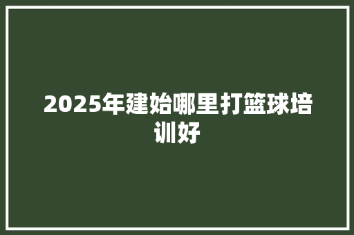 2025年建始哪里打篮球培训好 策划方案
