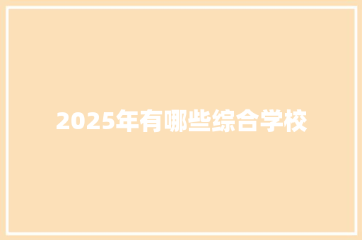 2025年有哪些综合学校 计算机论文