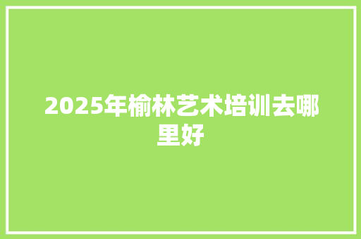 2025年榆林艺术培训去哪里好 管理论文