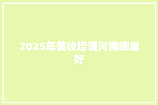 2025年美妆培训河南哪里好 计算机论文