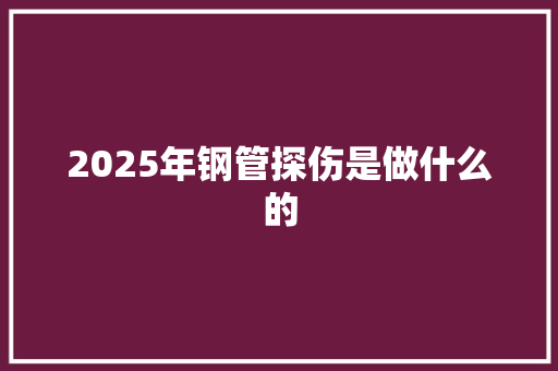 2025年钢管探伤是做什么的 公证书