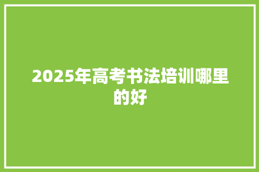 2025年高考书法培训哪里的好 简历