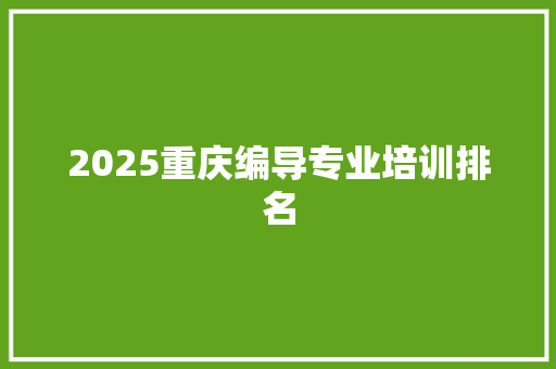 2025重庆编导专业培训排名 文秘写作