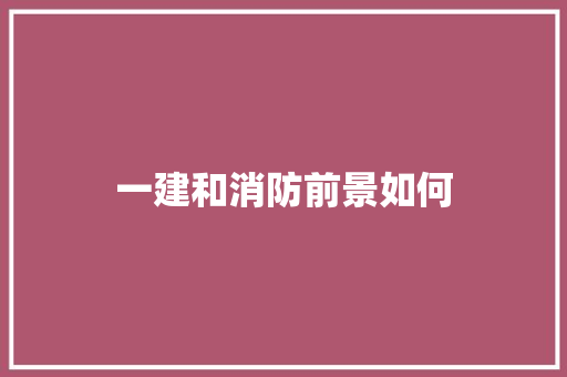 一建和消防前景如何 面试技巧
