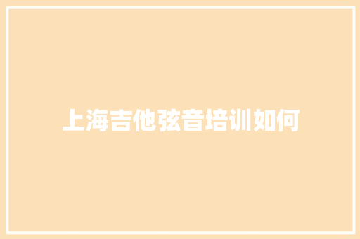 上海吉他弦音培训如何 策划方案