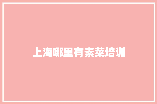 上海哪里有素菜培训 个人简历