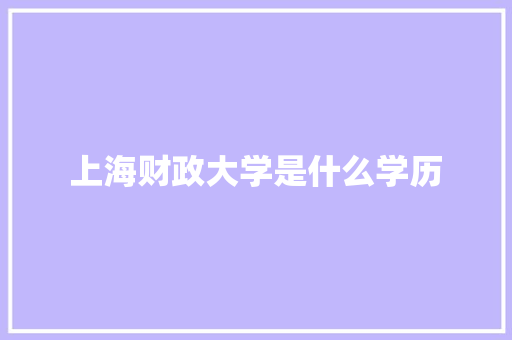 上海财政大学是什么学历 承诺书