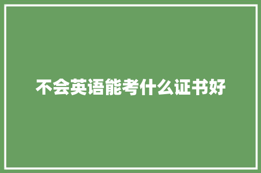 不会英语能考什么证书好 个人写作