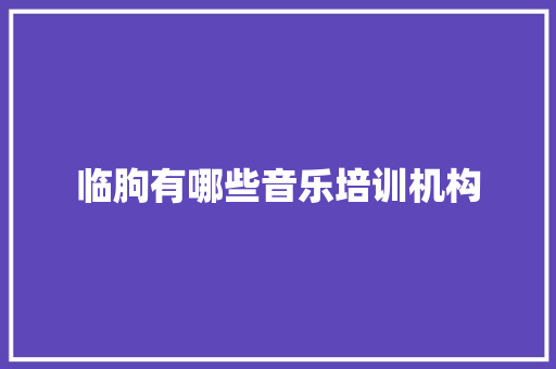 临朐有哪些音乐培训机构 策划方案