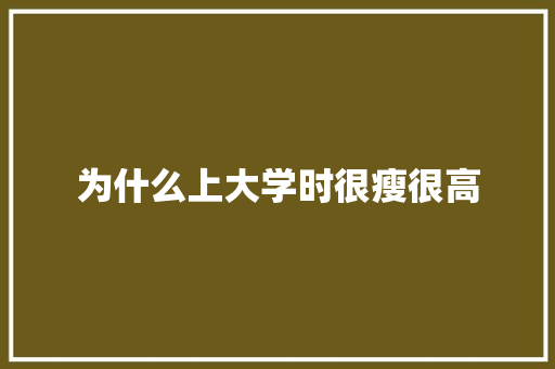 为什么上大学时很瘦很高 办公写作
