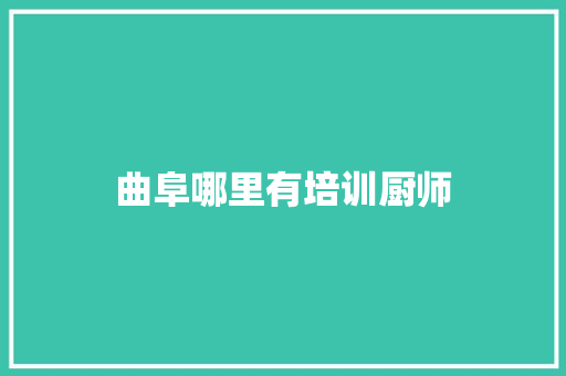 曲阜哪里有培训厨师 个人简历