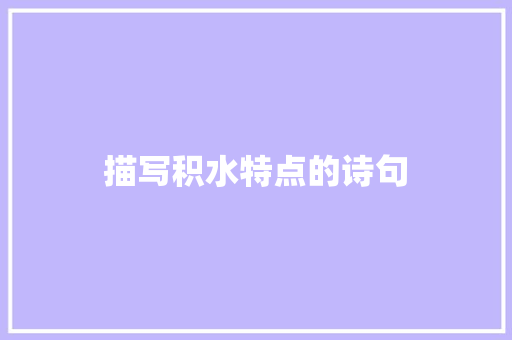 描写积水特点的诗句 英文简历