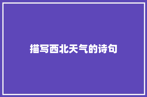 描写西北天气的诗句 简历资料