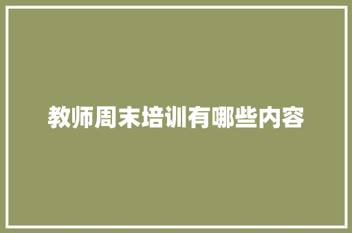 教师周末培训有哪些内容 简历