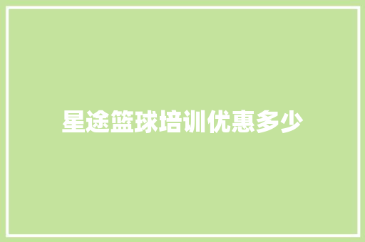 星途篮球培训优惠多少 管理论文
