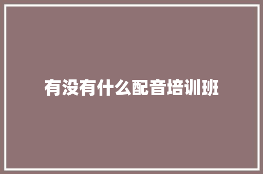 有没有什么配音培训班 管理论文