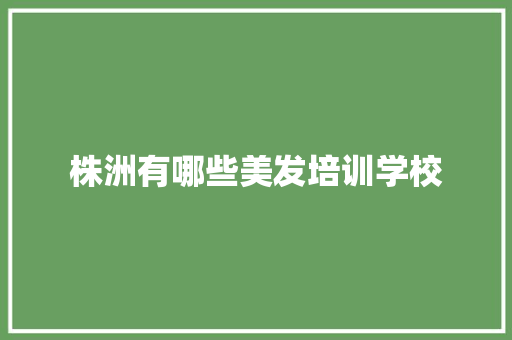 株洲有哪些美发培训学校 社会论文
