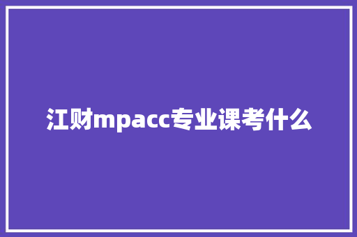 江财mpacc专业课考什么 担保书