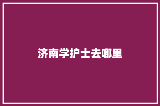 济南学护士去哪里 计算机论文