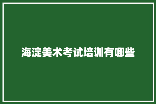 海淀美术考试培训有哪些 简历资料