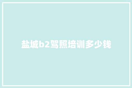盐城b2驾照培训多少钱 简历资料
