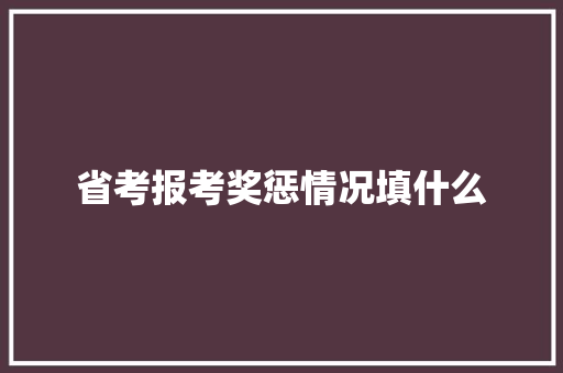省考报考奖惩情况填什么 英文简历
