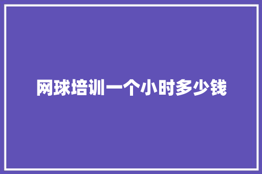 网球培训一个小时多少钱 公证书
