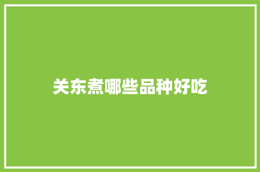 关东煮哪些品种好吃 社会论文