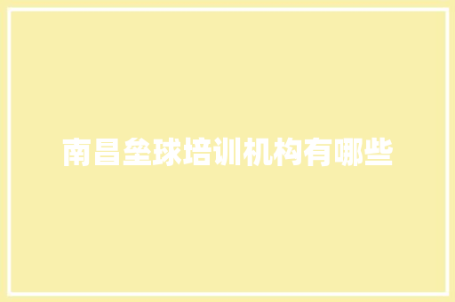 南昌垒球培训机构有哪些 担保书
