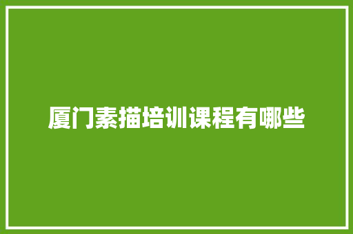 厦门素描培训课程有哪些 办公写作