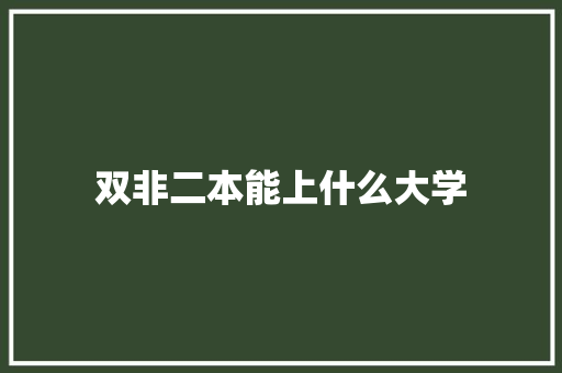 双非二本能上什么大学 个人简历