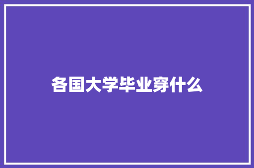 各国大学毕业穿什么 论文