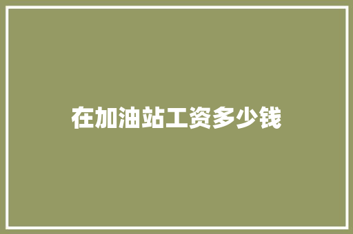 在加油站工资多少钱 办公写作