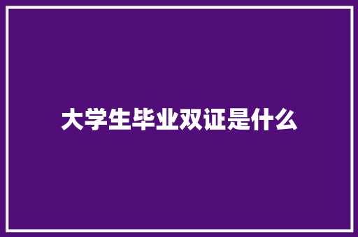 大学生毕业双证是什么 策划方案