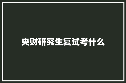 央财研究生复试考什么 承诺书