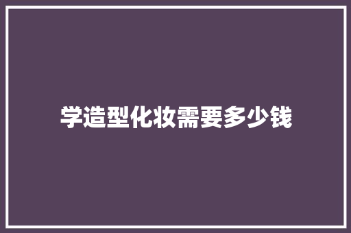 学造型化妆需要多少钱 论文
