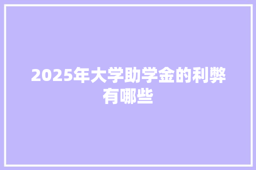 2025年大学助学金的利弊有哪些 保证书