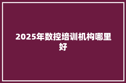 2025年数控培训机构哪里好 管理论文