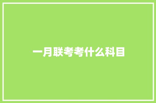 一月联考考什么科目 个人简历