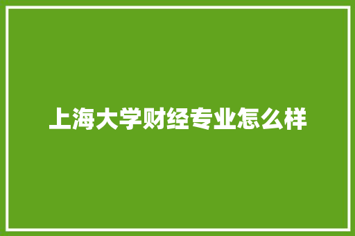 上海大学财经专业怎么样 简历资料