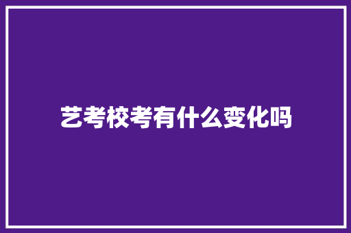 艺考校考有什么变化吗 个人写作