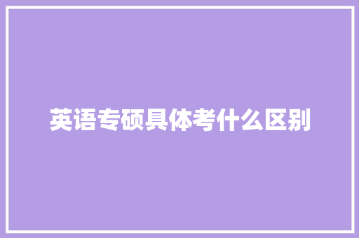 英语专硕具体考什么区别 个人写作