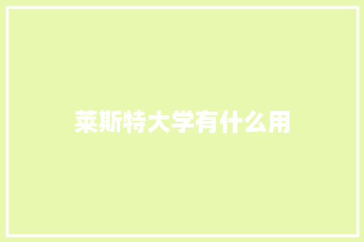 莱斯特大学有什么用 管理论文