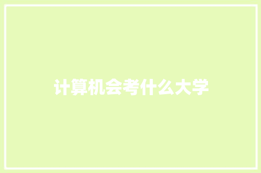 计算机会考什么大学 社会论文